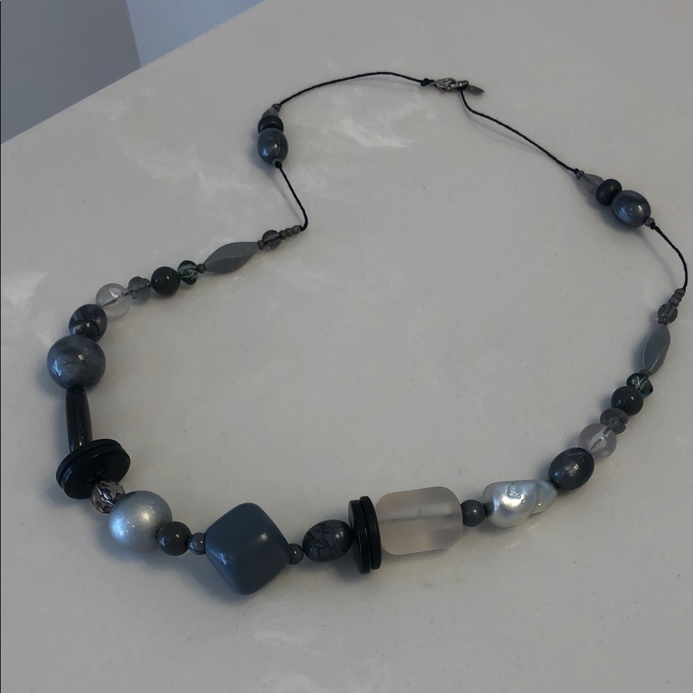 Teresa Goodall Elegant Silver and Gray Beaded Necklace